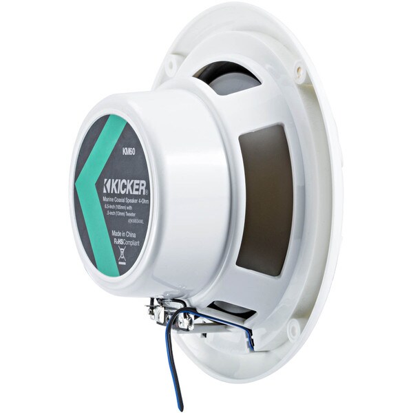 Main product image for Kicker KM60-4 6-1/2" Marine Coaxial Speaker White 4 Ohm267-6974